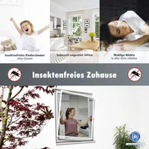 Primaster Fliegenschutzgitter mit Aluminiumrahmen 130 x 150 cm Weiß