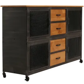 Mendler HWC-N28 Kommode 90x150x40 beige/schwarz