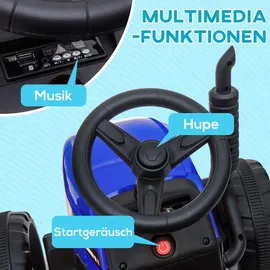 Homcom Elektro-Kinderauto Traktor mit Anhänger blau (2-tlg)