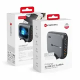 forcell F-ENERGY GaN III VT-51 Desktop Ladegerät 3 x Typ C + 2 x USB A PD QC4.0 SFC2.0 5A 200W grau
