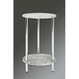 Haku-Möbel Beistelltisch Grau MDF Betonoptik 30 x 50 cm