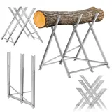 KADAX Sägebock für Kettensägen, klappbarer Holzsägebock aus Stahl, Holzbock klappbar bis 150 kg belastbar, Sägegestell zum Sägen von Brennholz, Klappbock