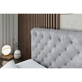 altdecor BOXBETT mit Matratze und Lattenrost, - BOXI8 - 160x200 cm - H4 - Hellgrau