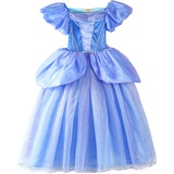 ELSA & ANNA Prinzessin Kleid Mädchen – Eiskönigin – Prinzessinnenkostüm – Mädchen Kleid für Partys, Geburtstage, Fasching, Karneval und Halloween – Prinzessin Kostüm Mädchen – 7-8 Jahre (FBA-CNDR2)