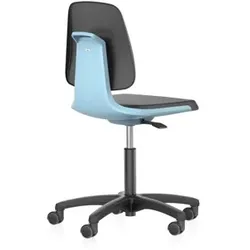 Arbeitsstuhl Labsit 2 blau Kunst-Leder, Rollen - blau