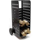 Wiltec Kaminholzwagen Holz Metall 53 x 36 x 106 cm für 100 kg Holz Schwarz