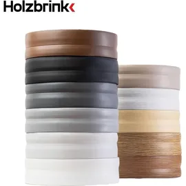 Holzbrink Weichsockelleiste selbstklebend PVC 50x20mm, 25 m Winkelleiste für Küchenarbeitsplatte, Bodenbelag Eckleiste selbstklebend Farbe: Dunkelgrau