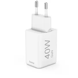 Hama Schnellladegerät GaN 2x USB-C PD 40 W Weiß
