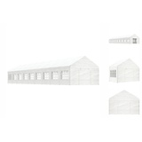 vidaXL Pavillon mit Dach Weiß 20,07x4,08x3,22 m Polyethylen