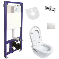Aloni Hänge Dusch WC Taharet Bidet Toilette Vorwandelement Spülkasten + Ventil + AC90L