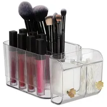 Relaxdays Kosmetik Organizer Wand Gold,Transparent