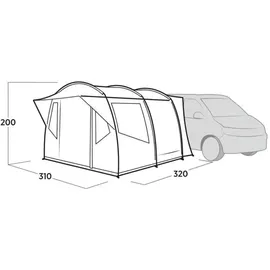 Easy Camp Reine Tunnel-Busvorzelt 310 x 320 cm Grau