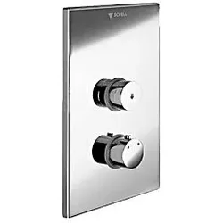 Schell Linus Fertigmontageset 018092899 Frontplatte edelstahl, Selbstschluss-Thermostat