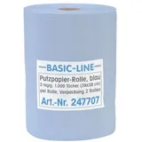 kompatible Ware 2 Putztuchrollen Basic-Line 2-lagig blau, 1.000 Blätter