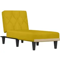 vidaXL Chaiselongue, Sofa in 3 Positionen zum Sitzen Entspannen Schlafen Verstellbar, Couch in Eleganter Optik, Liege Schlafsofa Loungesofa Liegesofa, Gelb Samt