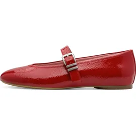 TAMARIS Damen Ballerina mit Strap flach, rot, 39 EU