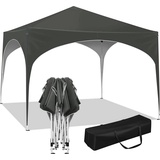 Woltu Pavillon Pop-Up wasserdichter Faltpavillon Sonnenschutz Event Gazebo Gartenpavillon auf Terrasse Camping Festival mit Halbmonddach Pagodenzelt des Halbkreises aus Oxford Metallrahmen 3x3m Grau