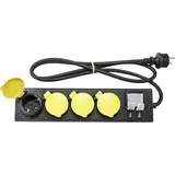 Sygonix RF-4737806 Steckdosenleiste mit Schalter Schwarz, Gelb Schutzkontakt 1 St.
