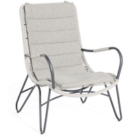 moebel-garten24.de Lounge-Sessel Kunststoffgeflecht silbergrau