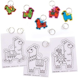 Lama Schlüsselanhänger aus Schrumpfplastik (pro Set 10) Bastelsets