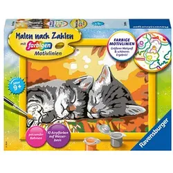 Ravensburger Malen-nach-Zahlen Kätzchen im Herbst mehrfarbig