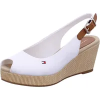 Tommy Hilfiger Sandaletten für Damen aus Italien, Spanien und Portugal für Damen, weiß, Gr. 38 EU