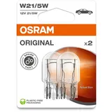 Osram ORIGINAL LINE, W21/5W, signal lamps with Glass wedge base, double blister (2 lamps)