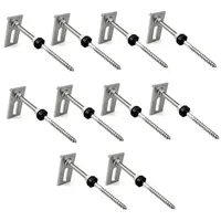 Offgridtec 10 Stk. Offgridtec© Stockschraube M10x200 Edelstahl höhenverstellbar inkl.