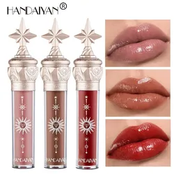 Handaiyan 8 Farben Lipgloss, langlebig, glitzernd, rot, nackt, Lippenstift, flüssig, wasserfest, spendet Feuchtigkeit, leuchtendes Lipgloss-Make-up