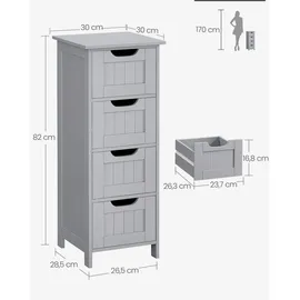 VASAGLE Badschrank grau 30,0 x 28,5 x 82,0 cm