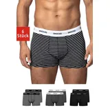 SNOCKS Boxershorts mit Streifen | Schwarze Streifen | 2XL