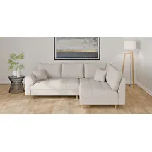 Home Affaire Ecksofa HOME AFFAIRE "CHARRE L-Form mit Ottomane, Maße B/T/H: 231/161/81 cm", beige (creme), B:231cm H:81cm T:161cm, 92% Polyester, 8% Nylon, Sofas, Ecksofa, feine Steppung, lose Rücken- und Zierkissen, auch in Cord und Bouclé