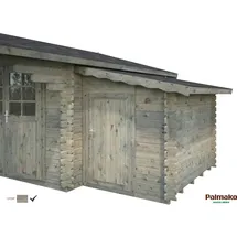 Palmako Anbauschuppen für Holz-Gartenhäuser 153 cm x 215 cm Grau