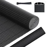 sunula Sichtschutzmatte 80 x 500 cm Anthrazit PVC