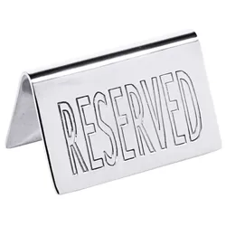 Contacto Tischschild RESERVED, mit geprägten Buchstaben