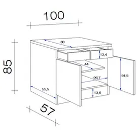 Flex-Well Unterschrank Wito 100 x 60 x 85 cm Weiß