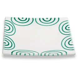 Gmundner Keramik Grüngeflammt, Dessertteller Trend (20x20cm)