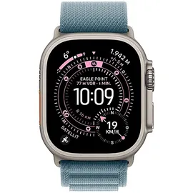 Apple Watch Ultra 3 GPS + Cellular 49 mm Titangehäuse Natur Alpine Loop Hellblau M