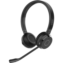 JABRA Evolve 65 TE (3. Ausgabe 2025) Kabellos Bluetooth-Stereo-Headset mit Geräuschunterdr.-Mikrofon, verbindet 2 Geräte, 16h Akkulaufzeit, USB-A-Adapter, Meeting-Apps-kompatibel, Schwarz