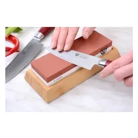 Gräwe Wetzstein Körnung 1000/3000 mit Bambus-Halter,