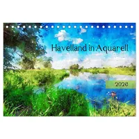 Calvendo Havelland in Aquarell (Tischkalender 2026 DIN A5 quer),