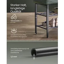 VASAGLE Sitzbank LSB054C01 waldgrün Kunstleder 80,0 cm