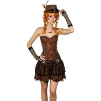 Orlob NEU Damen-Kostüm Steampunk-Korsage, braun, Gr. S