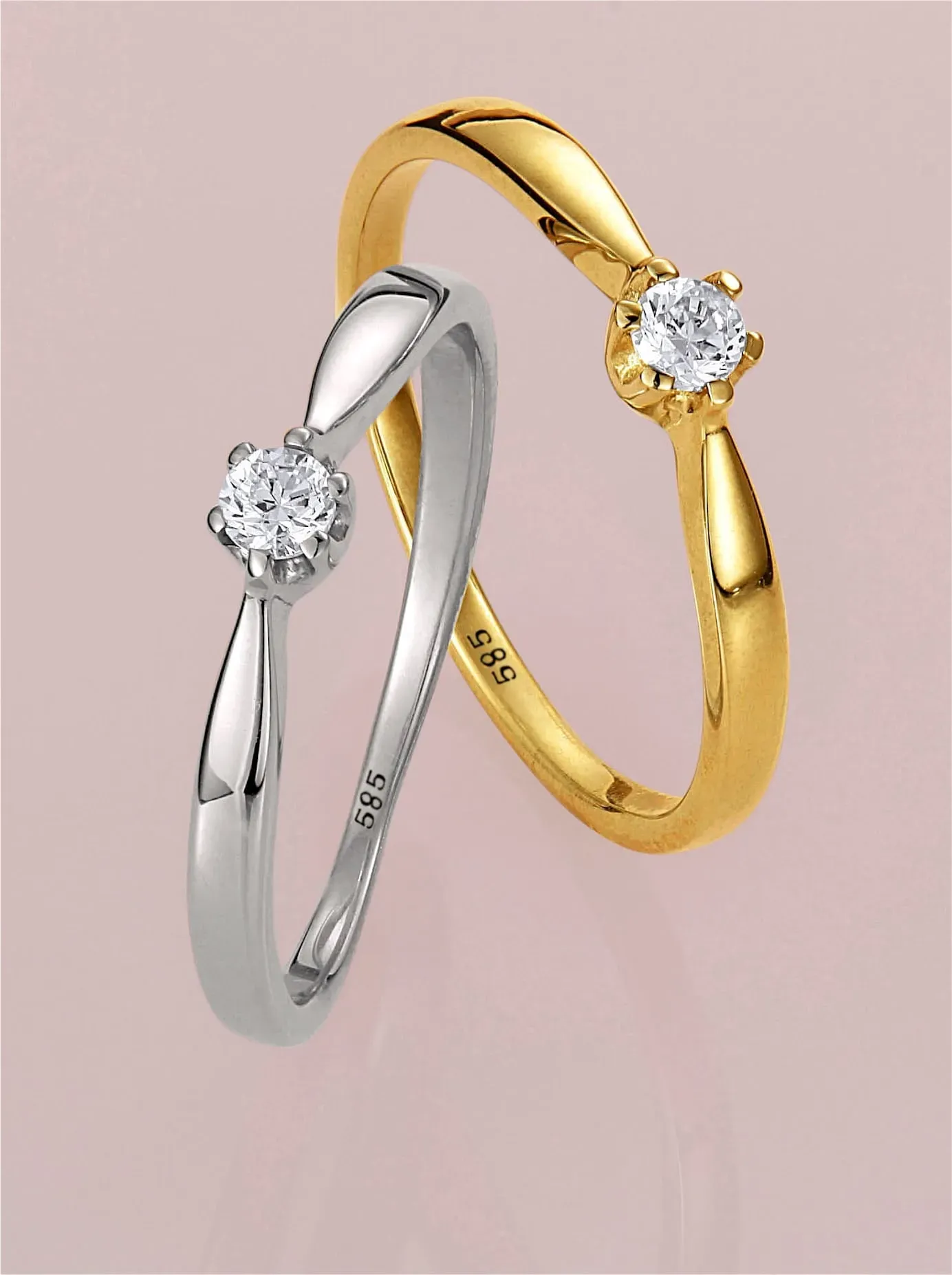 Fingerring LADY Gr. 20, silber (weißgold 375), Fingerringe, Damen, 20, Gold Metall, Gold, Metall, Fingerring