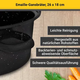 Krüger Emaille-Gänsebräter 26 cm schwarz