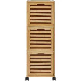 Beliani Shawnee Badezimmerschrank 32 x 90 x 30 cm Braun/Bronze