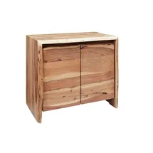 Massivmoebel24 PURE ACACIA 611 Badschrank 70 x 40 x 60 cm Beige Massivholz