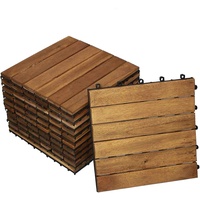 SAM Terrassen- Holzfliese 01, Akazien-Holz,11 Klick-Fliesen für 1m2, 30x30cm, Garten- Bodenbelag mit Drainage