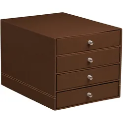 Rhodiarama Schubladenbox mit 4 geschlossenen Laden, Kunstleder, 24,8x32 ,7x22,8cm - Bronze 194570C