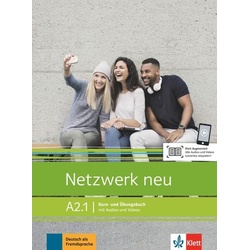 Netzwerk neu A2.1. Kurs- und Übungsbuch mit Audios und Videos